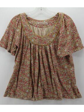 Tsumori Chisato Top 2 Blouse AOP Ribbon Japan Flutter Sleeve Small